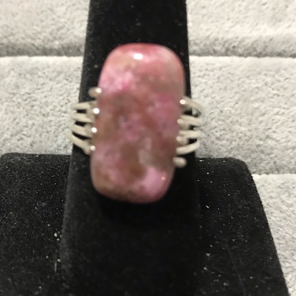 New Sterling Silver Cobalto Calcite Rectangular Ring Size 9.25-9.5 Crystal Gems - Picture 12 of 16